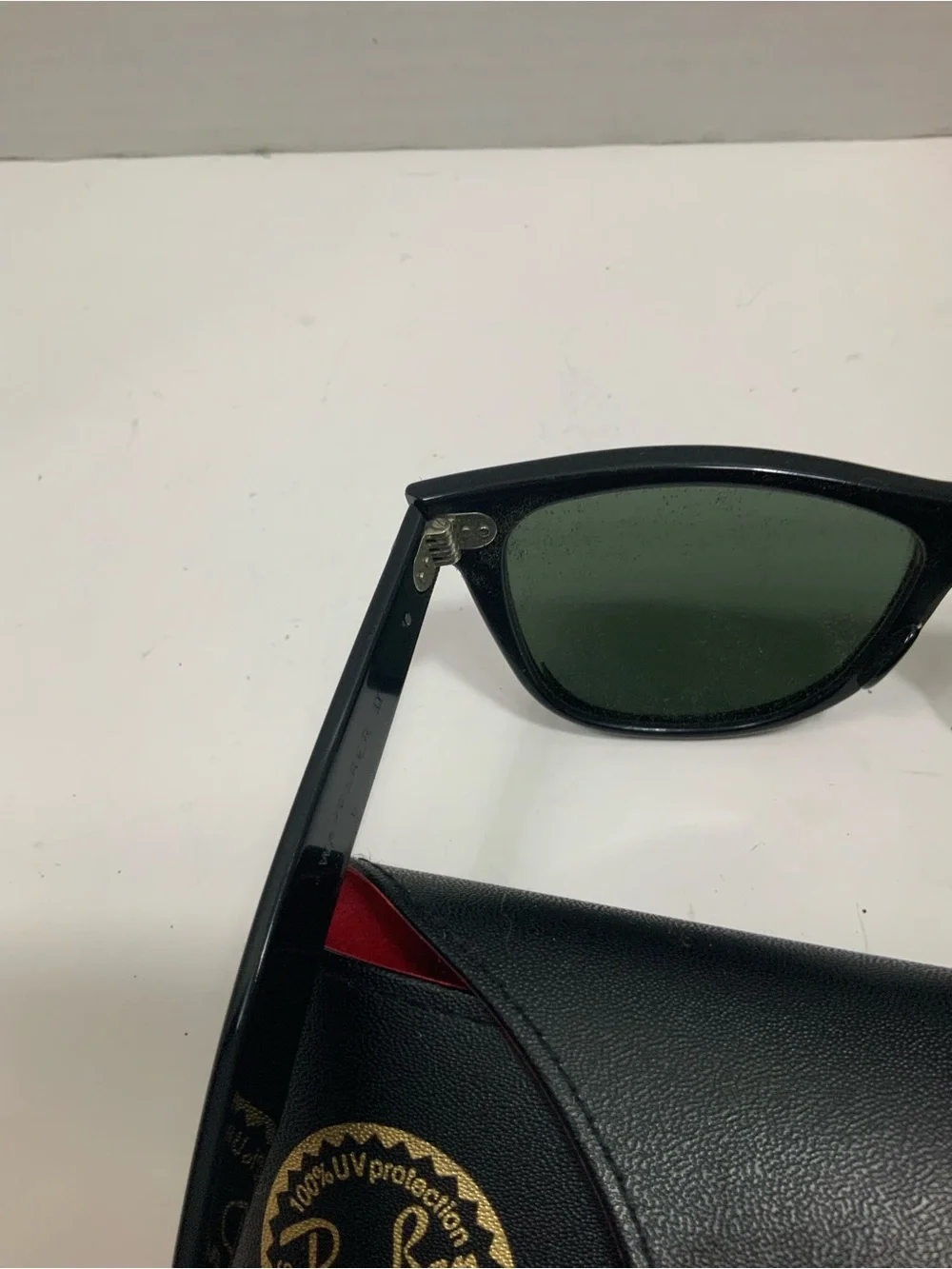 Vintage B&L Ray Ban Wayfarer II Sunglasses L1724 WOAS Black Frame G-15 Case USA